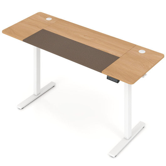 63 x 24 Inch Height Adjustable Sit Stand Computer Desk with 3 Memory Presets-Rustic Brown W2B
