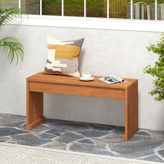 2-Person Outdoor Garden Bench with Solid Wooden Frame for Backyard W2B