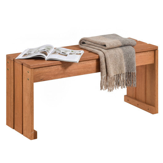 2-Person Outdoor Garden Bench with Solid Wooden Frame for Backyard W2B
