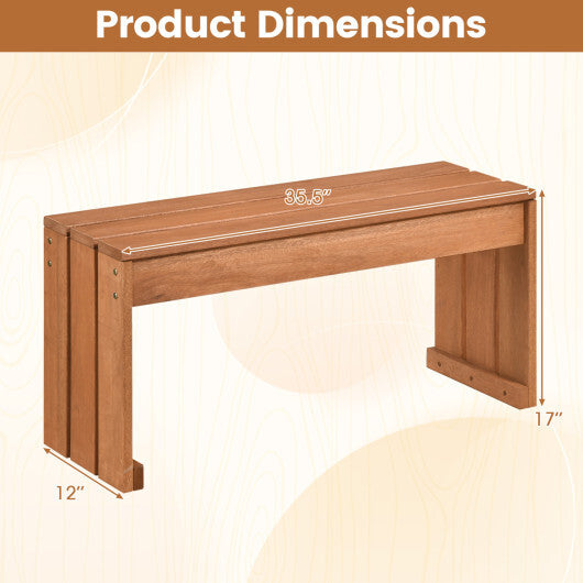 2-Person Outdoor Garden Bench with Solid Wooden Frame for Backyard W2B