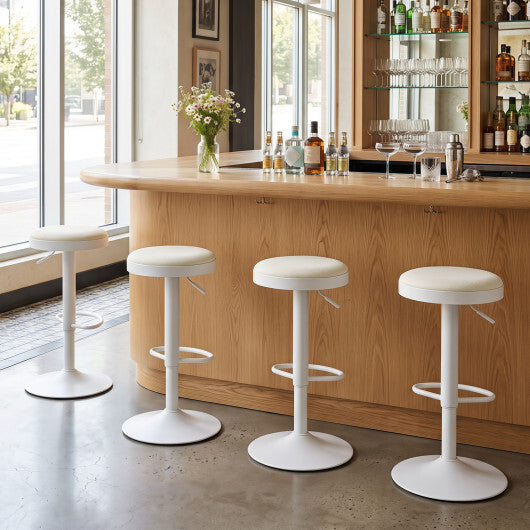 Set of 2 Kitchen Bar Stools with Height Adjustment Padded Seat and D-Shaped Footrest-Black W2B