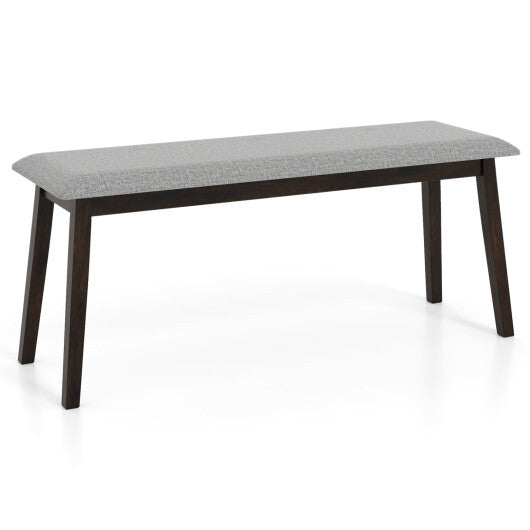 43.5 Inch Upholstered Entryway Bench with Rubber Wood Frame-Gray W2B