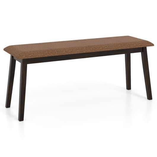 43.5 Inch Upholstered Entryway Bench with Rubber Wood Frame-Gray W2B