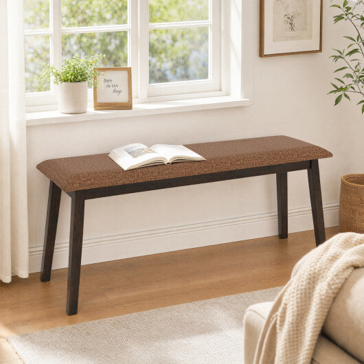 43.5 Inch Upholstered Entryway Bench with Rubber Wood Frame-Gray W2B