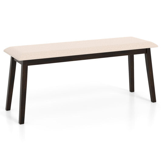 43.5 Inch Upholstered Entryway Bench with Rubber Wood Frame-Gray W2B
