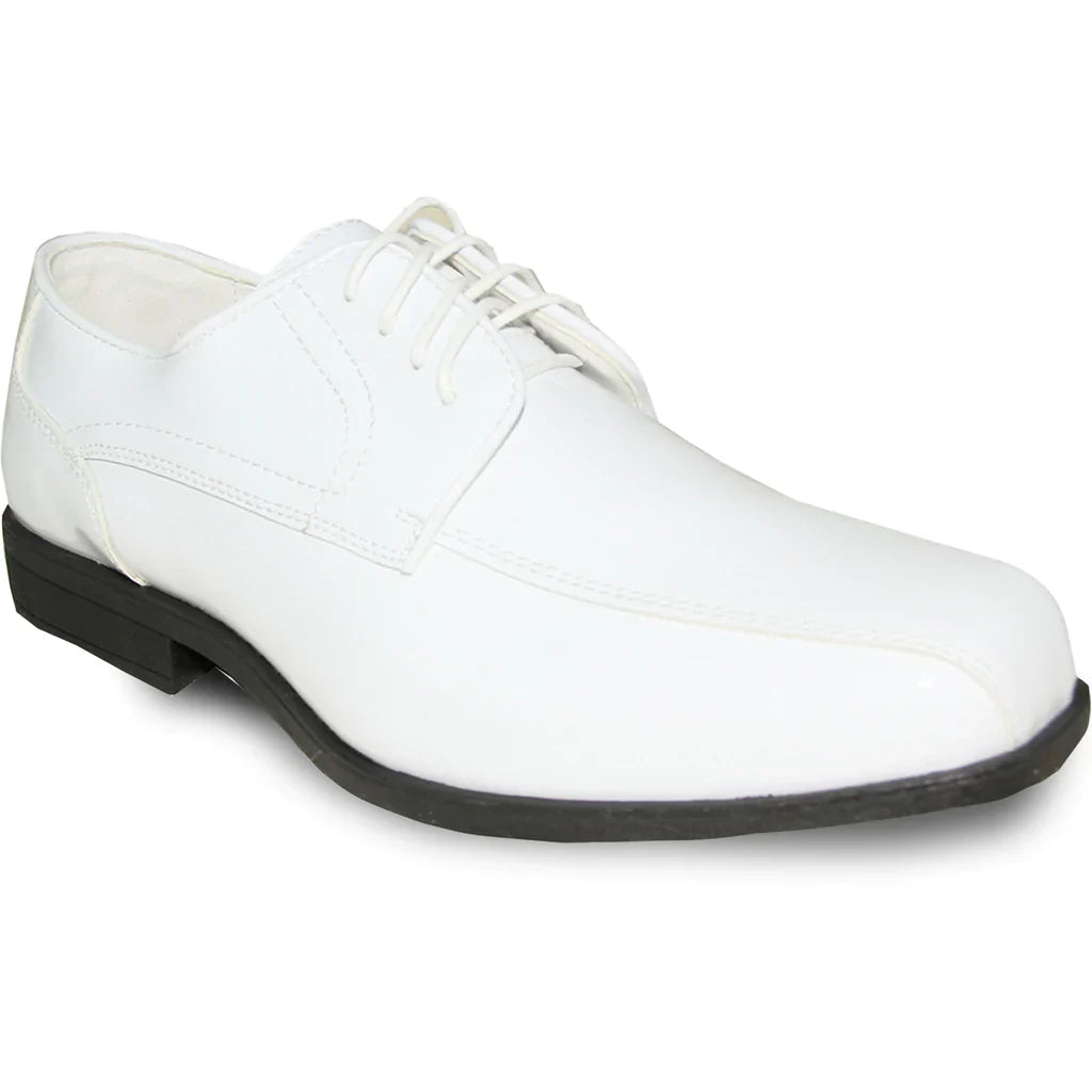 JEAN YVES Men Dress Shoe JY02 Oxford Formal Tuxedo for Prom & Wedding Shoe White Patent Tux-USA