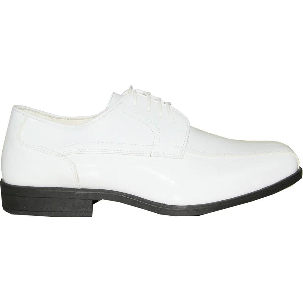 JEAN YVES Men Dress Shoe JY02 Oxford Formal Tuxedo for Prom & Wedding Shoe White Patent Tux-USA