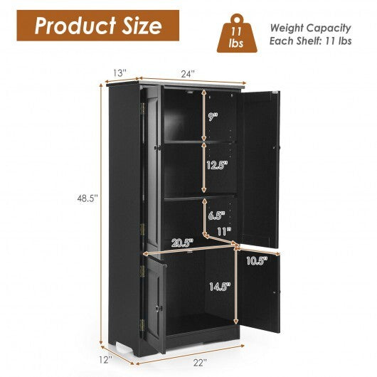 Accent Storage Cabinet Adjustable Shelves-Black W2B