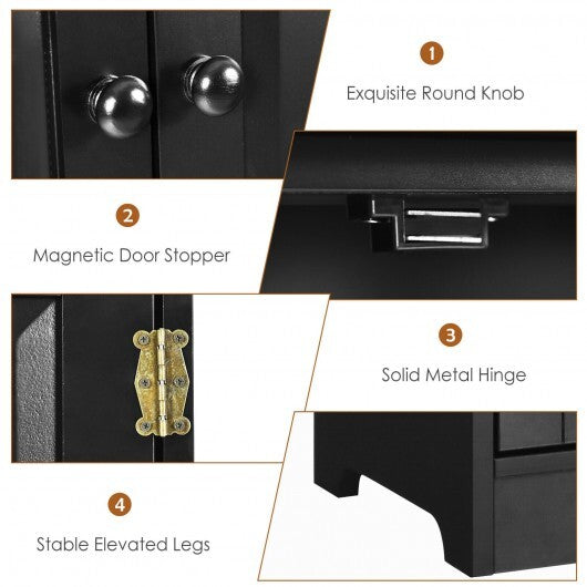 Accent Storage Cabinet Adjustable Shelves-Black W2B
