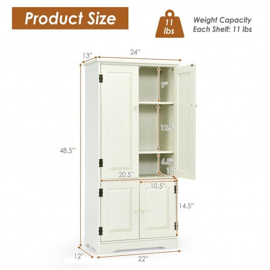 Accent Storage Cabinet Adjustable Shelves-Black W2B