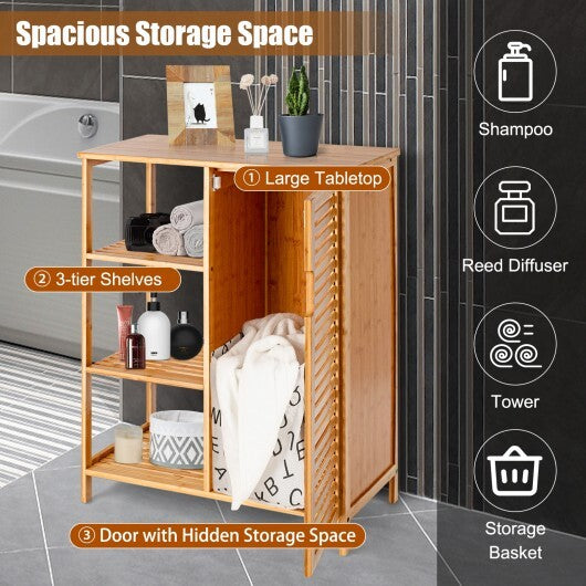 Bamboo Bathroom Storage Cabinet with Single Door-Natural W2B