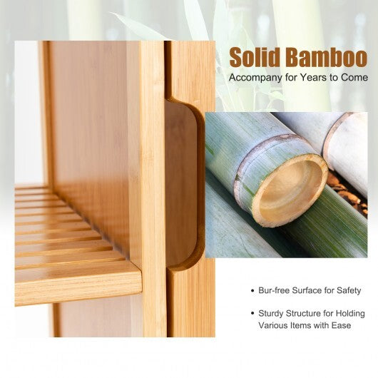 Bamboo Bathroom Storage Cabinet with Single Door-Natural W2B