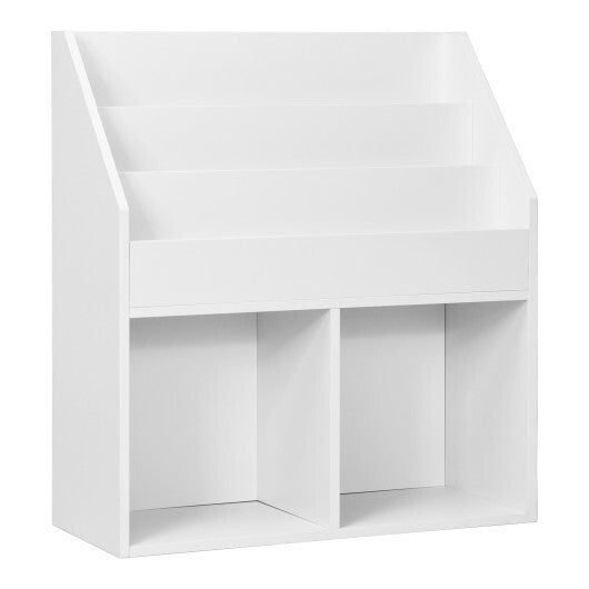 Kids Wooden Bookshelf Bookcase Children Toy Storage Cabinet Organizer-White W2B