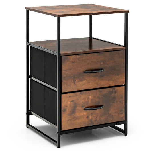 Freestanding Cabinet Dresser with Wooden Top Shelves-M