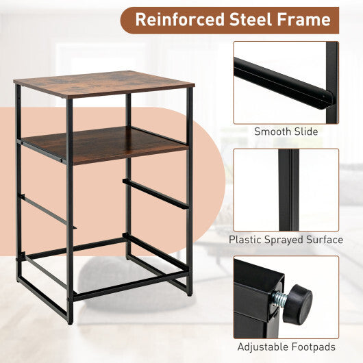 Freestanding Cabinet Dresser with Wooden Top Shelves-M