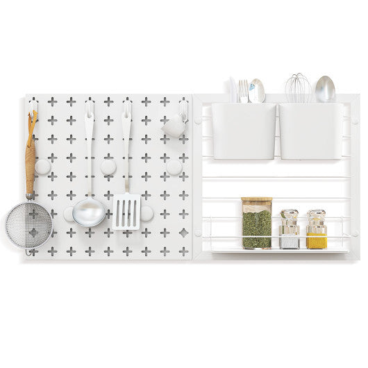 Pegboard Combination Kit Combination Wall Organizer with Magnets and Hooks W2B