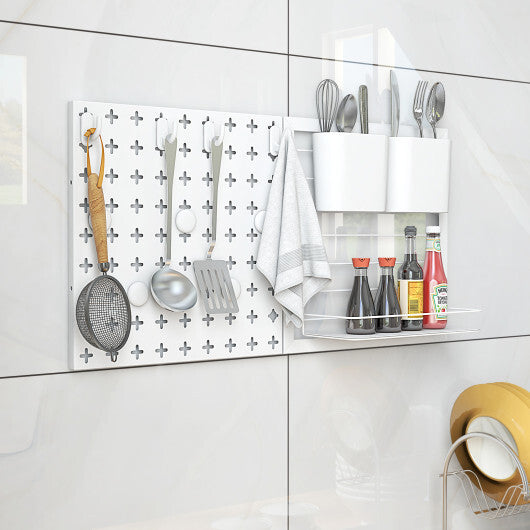 Pegboard Combination Kit Combination Wall Organizer with Magnets and Hooks W2B