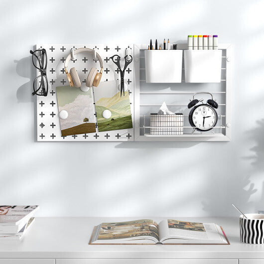Pegboard Combination Kit Combination Wall Organizer with Magnets and Hooks W2B
