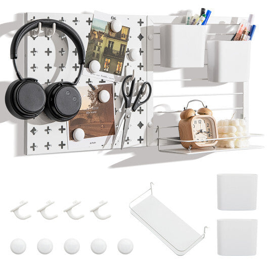 Pegboard Combination Kit Combination Wall Organizer with Magnets and Hooks W2B
