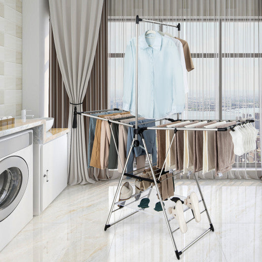 Clothes Drying Rack with 6-Level Adjustable Height W2B