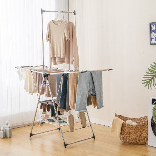 Clothes Drying Rack with 6-Level Adjustable Height W2B