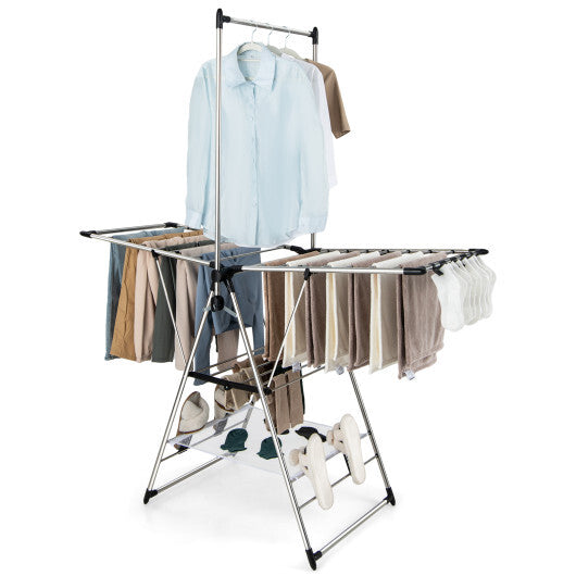 Clothes Drying Rack with 6-Level Adjustable Height W2B