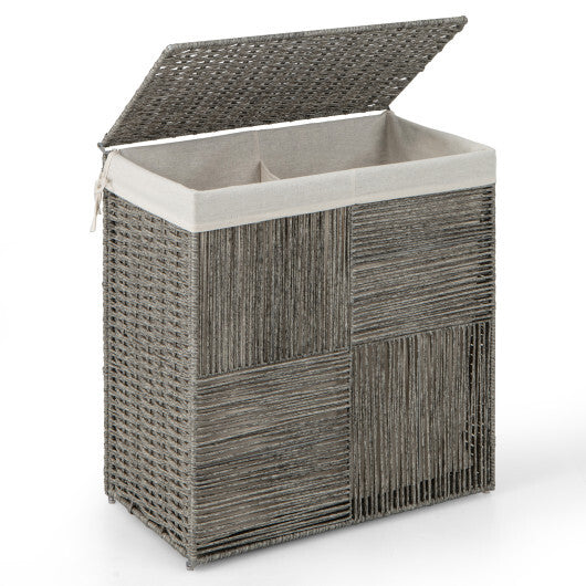 29 Gallons Laundry Hamper with Convenient Handles and Removable Liner Bag-Gray W2B