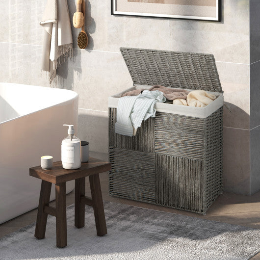 29 Gallons Laundry Hamper with Convenient Handles and Removable Liner Bag-Gray W2B
