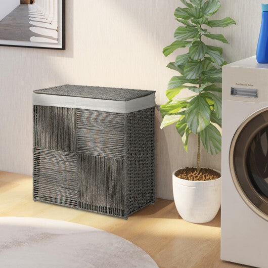 29 Gallons Laundry Hamper with Convenient Handles and Removable Liner Bag-Gray W2B