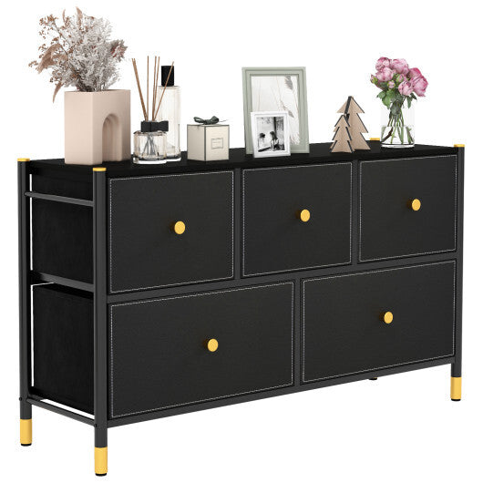 Floor Dresser Storage Organizer with 5/6/8 Drawers with Fabric Bins and Metal Frame-8-Drawer