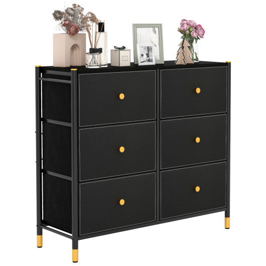 Floor Dresser Storage Organizer with 5/6/8 Drawers with Fabric Bins and Metal Frame-8-Drawer