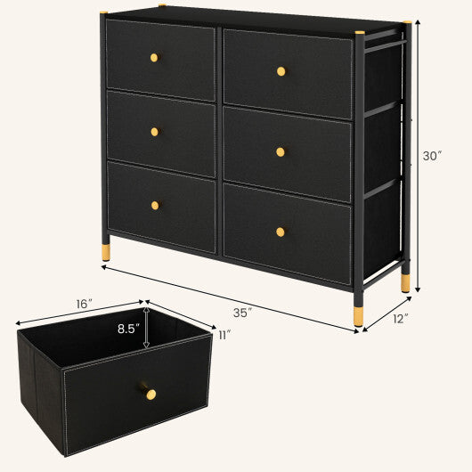 Floor Dresser Storage Organizer with 5/6/8 Drawers with Fabric Bins and Metal Frame-8-Drawer