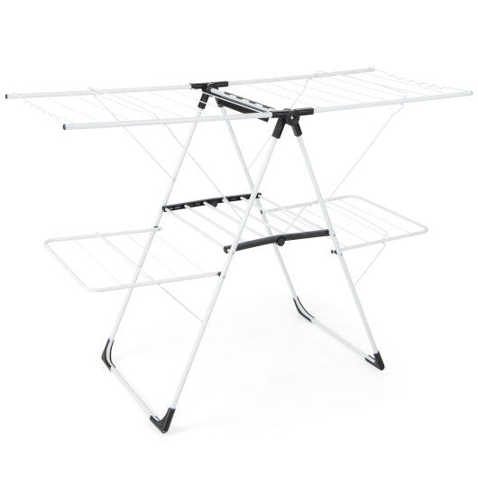2-level Laundry Drying Rack with Height Adjustable Wings W2B