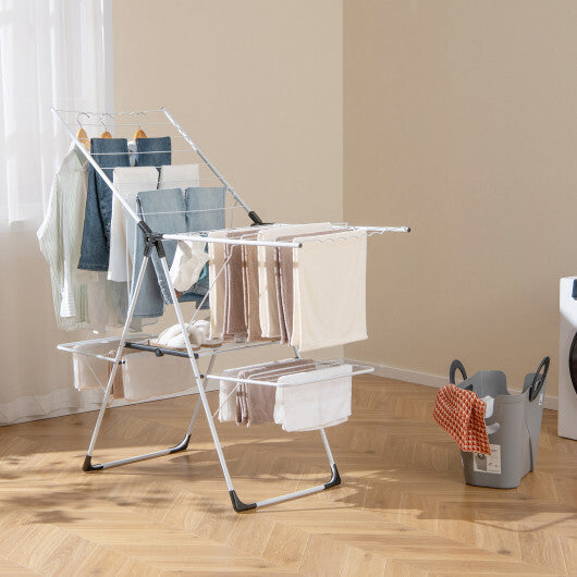 2-level Laundry Drying Rack with Height Adjustable Wings W2B