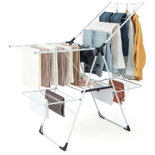 2-level Laundry Drying Rack with Height Adjustable Wings W2B