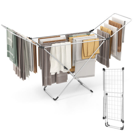 Folding Clothes Drying Rack with Adjustable Wings for Indoor and Outdoor Use W2B