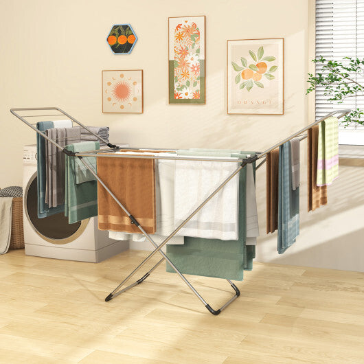 Folding Clothes Drying Rack with Adjustable Wings for Indoor and Outdoor Use W2B