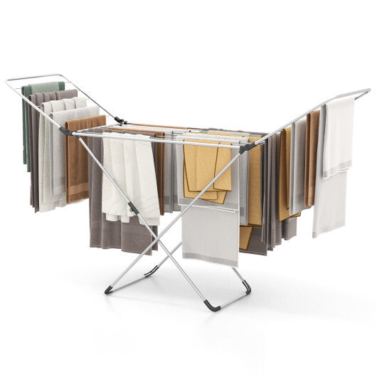 Folding Clothes Drying Rack with Adjustable Wings for Indoor and Outdoor Use W2B