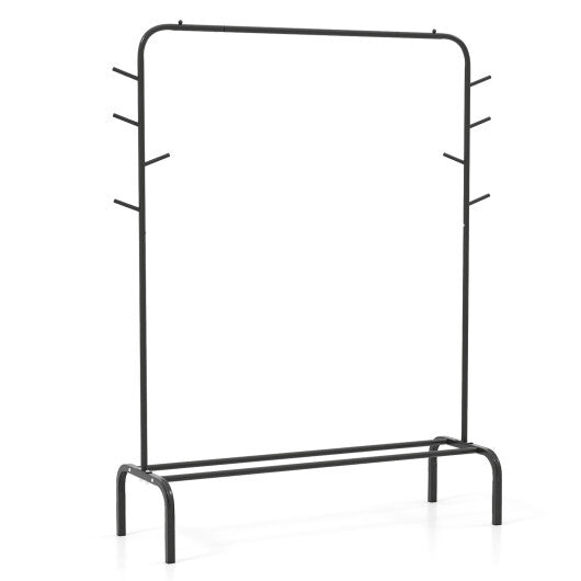 Heavy Duty Clothes Rack 50-Inch Wide Metal Garment Wardrobe Rack-Black