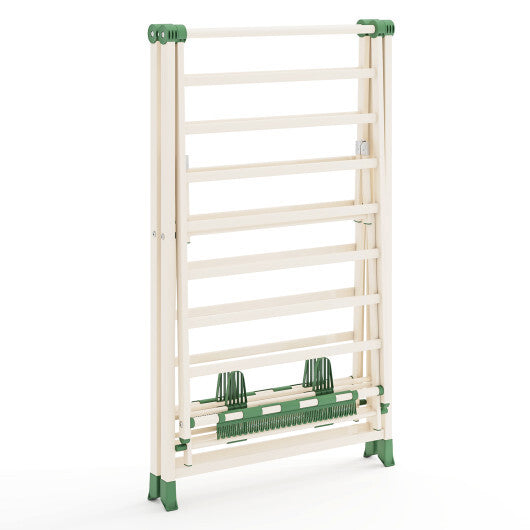 72.5 Inches Clothes Drying Rack with Height Adjustable Wings-Beige
