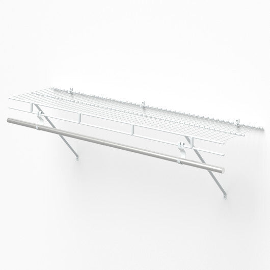 Closet Shelves Wall Mounted with Ventilated Metal Wire Shelving Kit