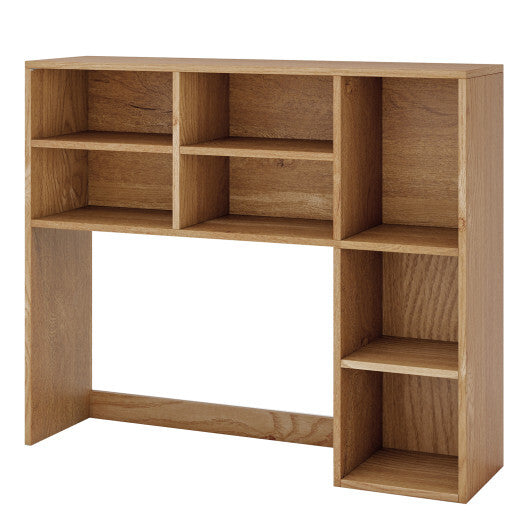 Desktop Bookshelf with 7 Open Cubbies and 3 Adjustable Shelves-Brown W2B