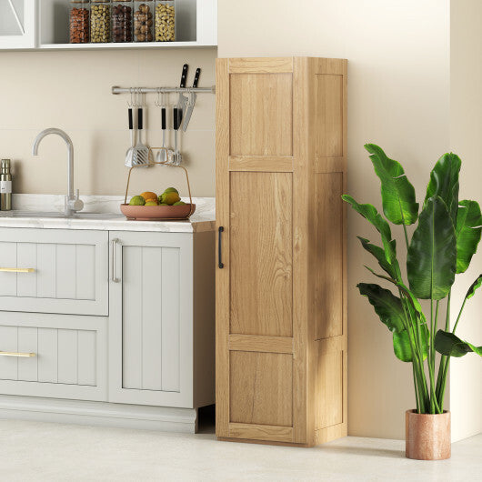 Tall Storage Cabinet with 4 Storage Shelves for Bathroom Living Room-Black W2B
