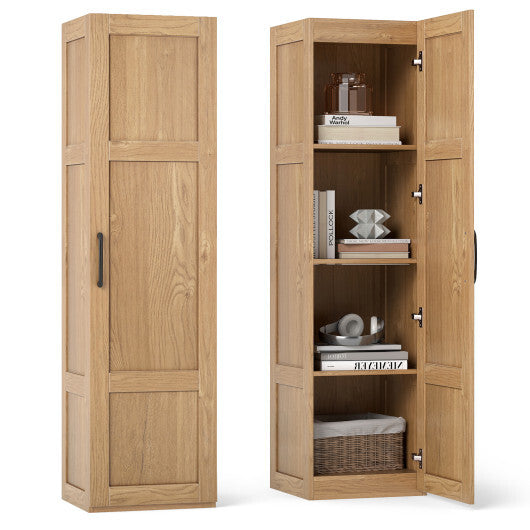 Tall Storage Cabinet with 4 Storage Shelves for Bathroom Living Room-Black W2B