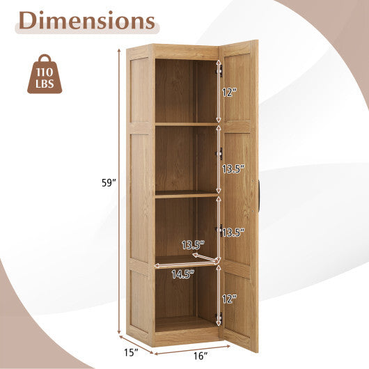 Tall Storage Cabinet with 4 Storage Shelves for Bathroom Living Room-Black W2B