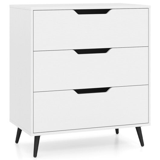 3-Drawer Rustic Farmhouse Wooden Storage Dresser-Walnut W2B