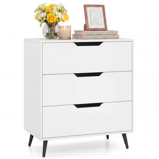 3-Drawer Rustic Farmhouse Wooden Storage Dresser-Walnut W2B