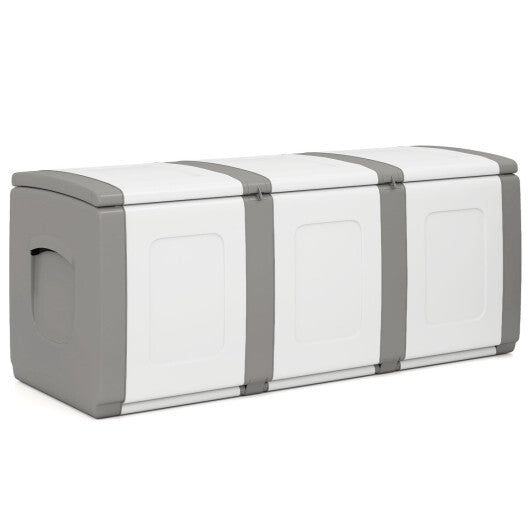 80 Gallon Patio Container with Lockable Lid for Packages and Garden-Gray W2B