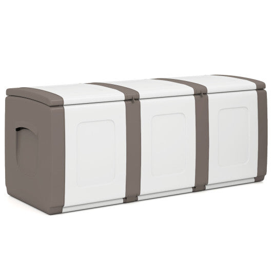 80 Gallon Patio Container with Lockable Lid for Packages and Garden-Gray W2B