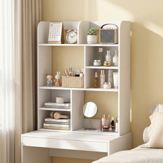 Desktop Display Rack with 8 Open Cubes for Home Office-White W2B